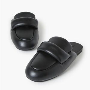 Faux Leather Slip-on Mules